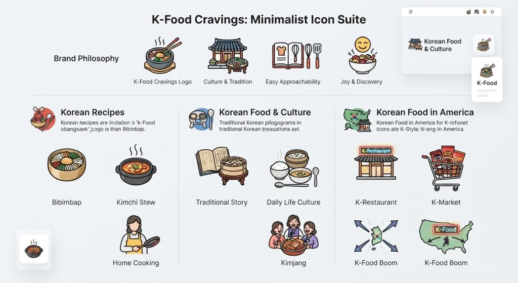 K-Food Cravings: Minimalist Icon Suite